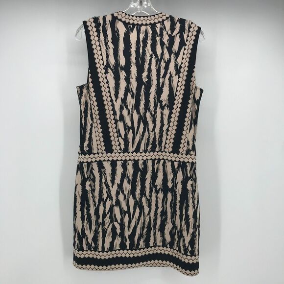 BCBGMaxazria Bridgit Mini Dress Womens Small Black Ivory Animal Print V Neck - Picture 9 of 13